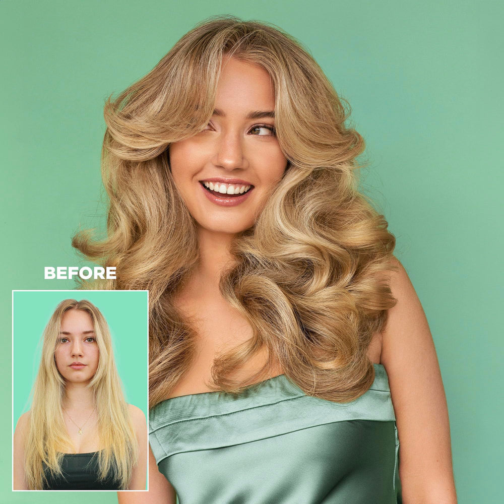 GLOSS.ME bottle with sun icon suggests UV protection for color-treated hair.
