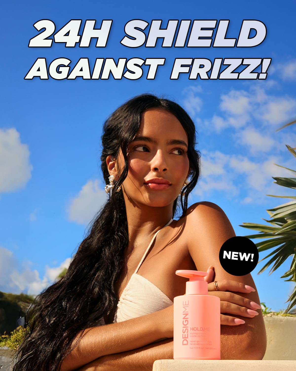 Design.Me HOLD.ME aloe-vera-argan-oil scene shows hydrating, smoothing formulation.