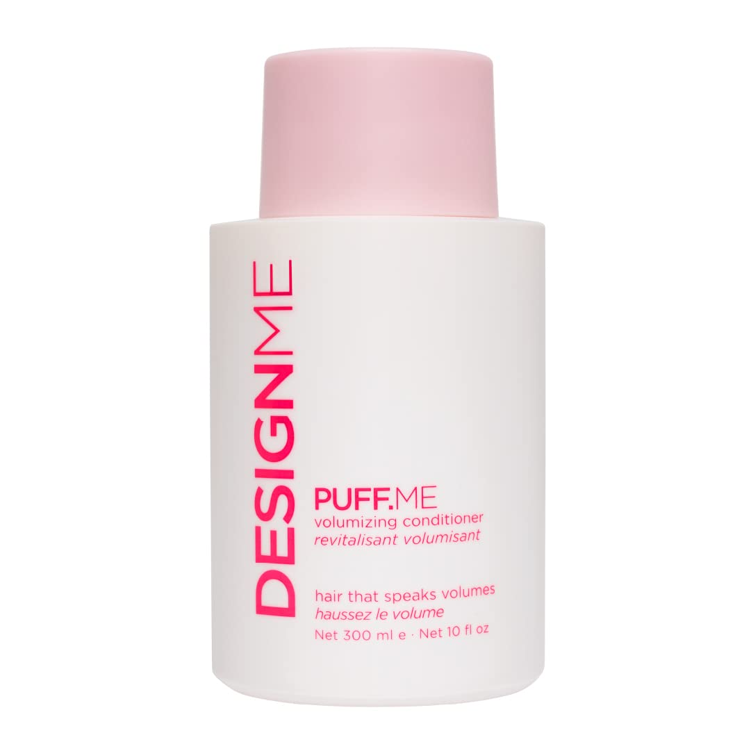 Design.Me PUFF.ME bottle pour illustrating easy, mess-free application for daily conditioning.