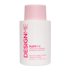 Design.Me PUFF.ME bottle pour illustrating easy, mess-free application for daily conditioning.