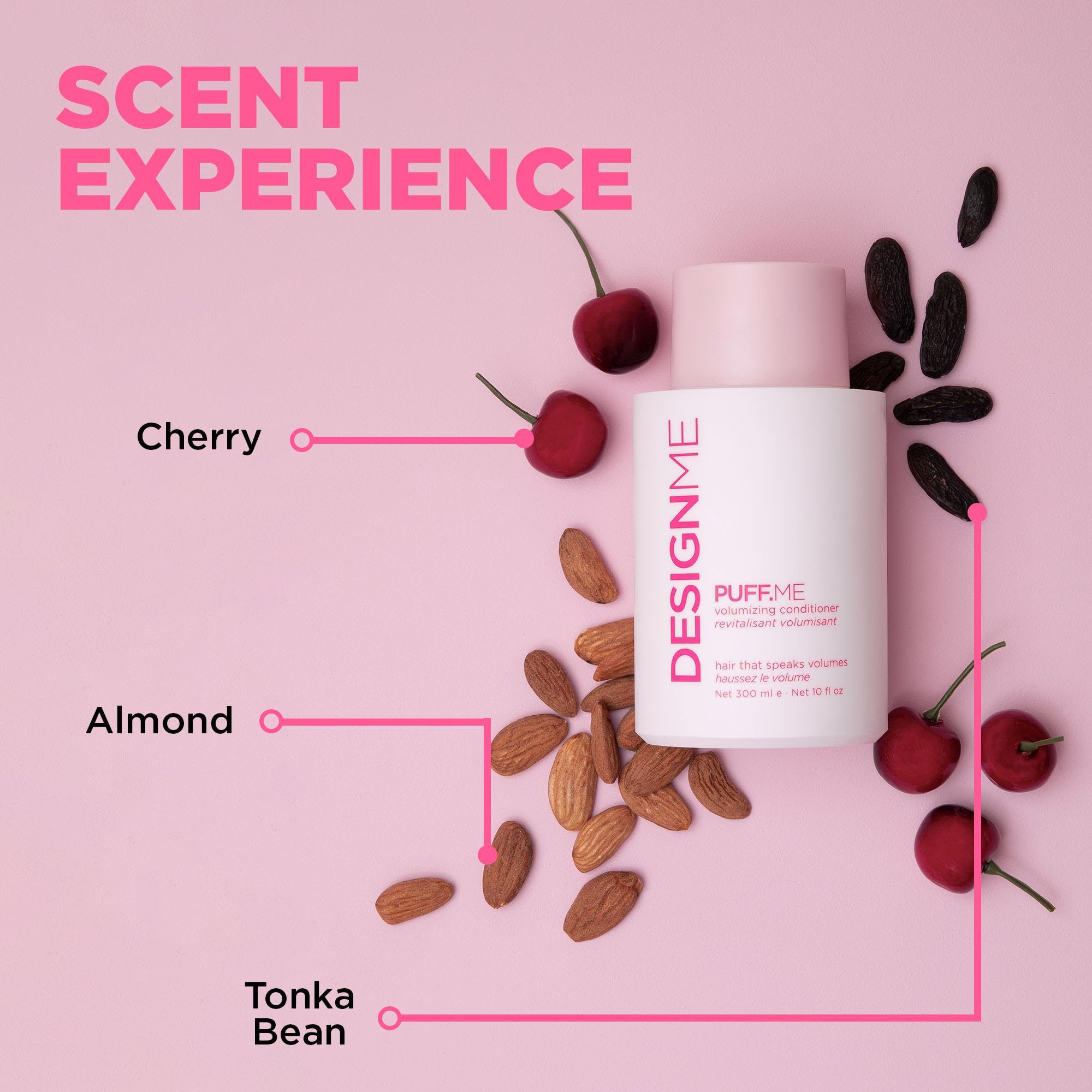 Design.Me PUFF.ME voluminous hair after treatment displaying thick, bouncy strands.