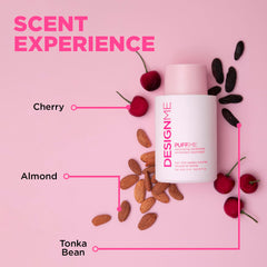 Design.Me PUFF.ME voluminous hair after treatment displaying thick, bouncy strands.