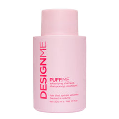 Design.Me PUFF.ME volumizing shampoo bottle front showing lift and lightweight formula for daily lift