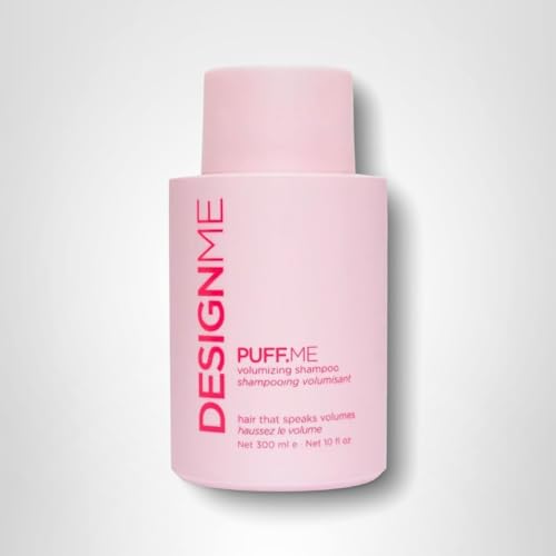 Design.Me PUFF.ME shampoo finish shot showing shiny healthy-looking hair