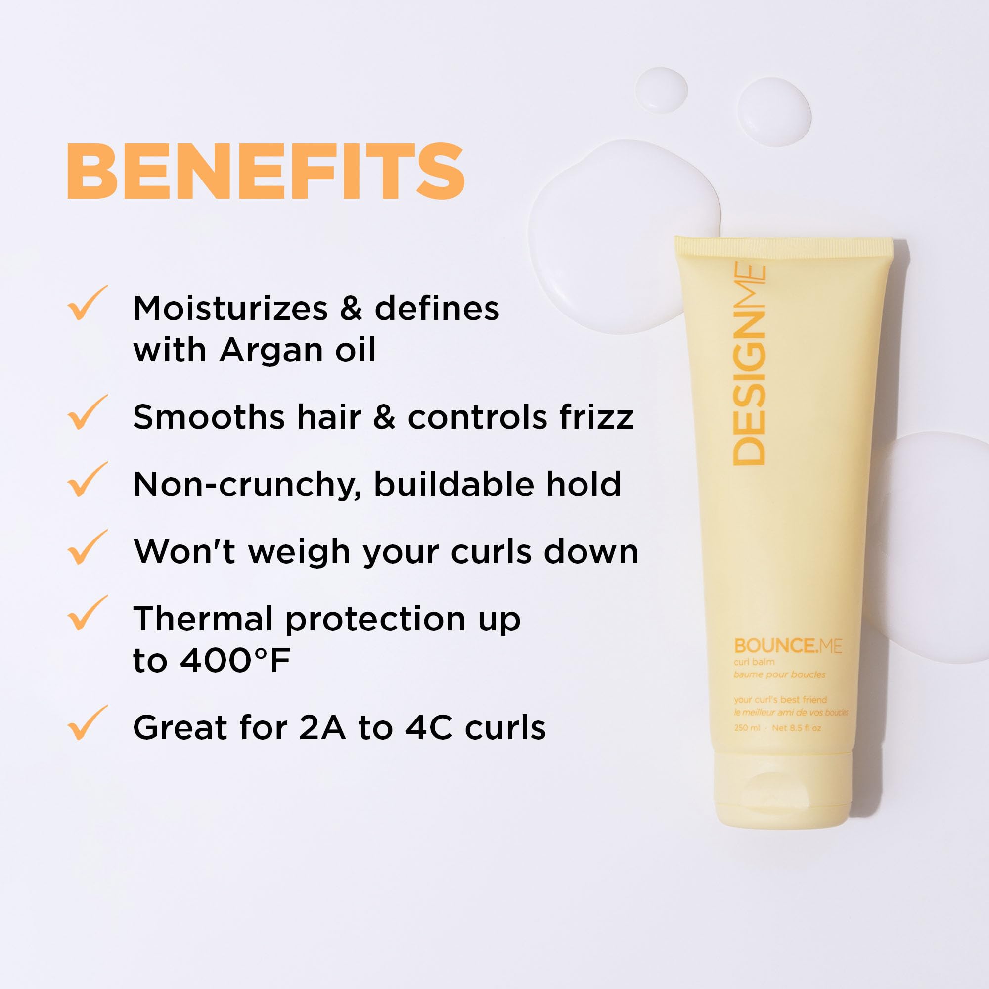 Design.Me BOUNCE.ME argan oil glow captures natural shine and nourishment.