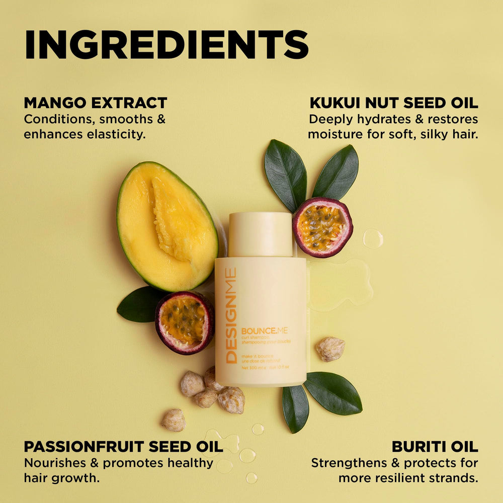 Wet hair after washing with Design.Me BOUNCE.ME shampoo for clean, hydrated curls