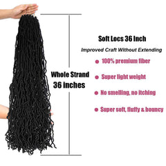 Desire4Hair 36inch soft locs prelooped loops closeup enabling quick beginner installation.