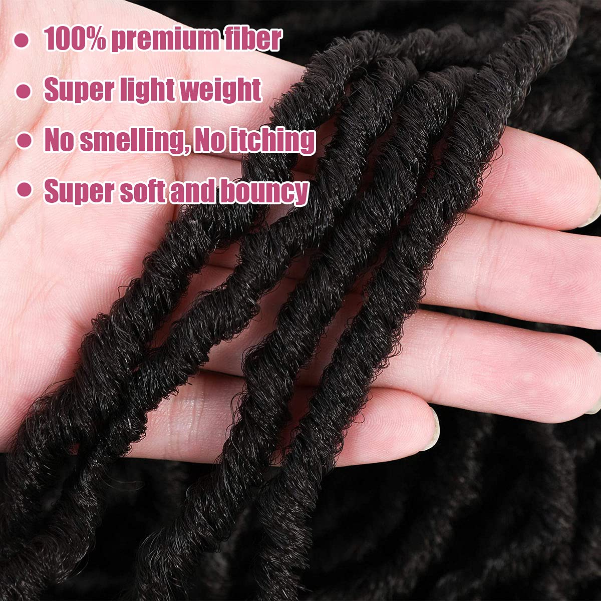 Desire4Hair lightweight soft locs closeup reveals fluffy, breathable texture.