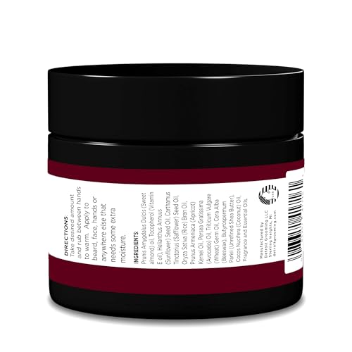Detroit Grooming Co. beard butter application shows smoothing with light hold.