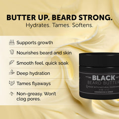 Texture close-up of Detroit Grooming Co Beard Butter highlighting creamy conditioning.