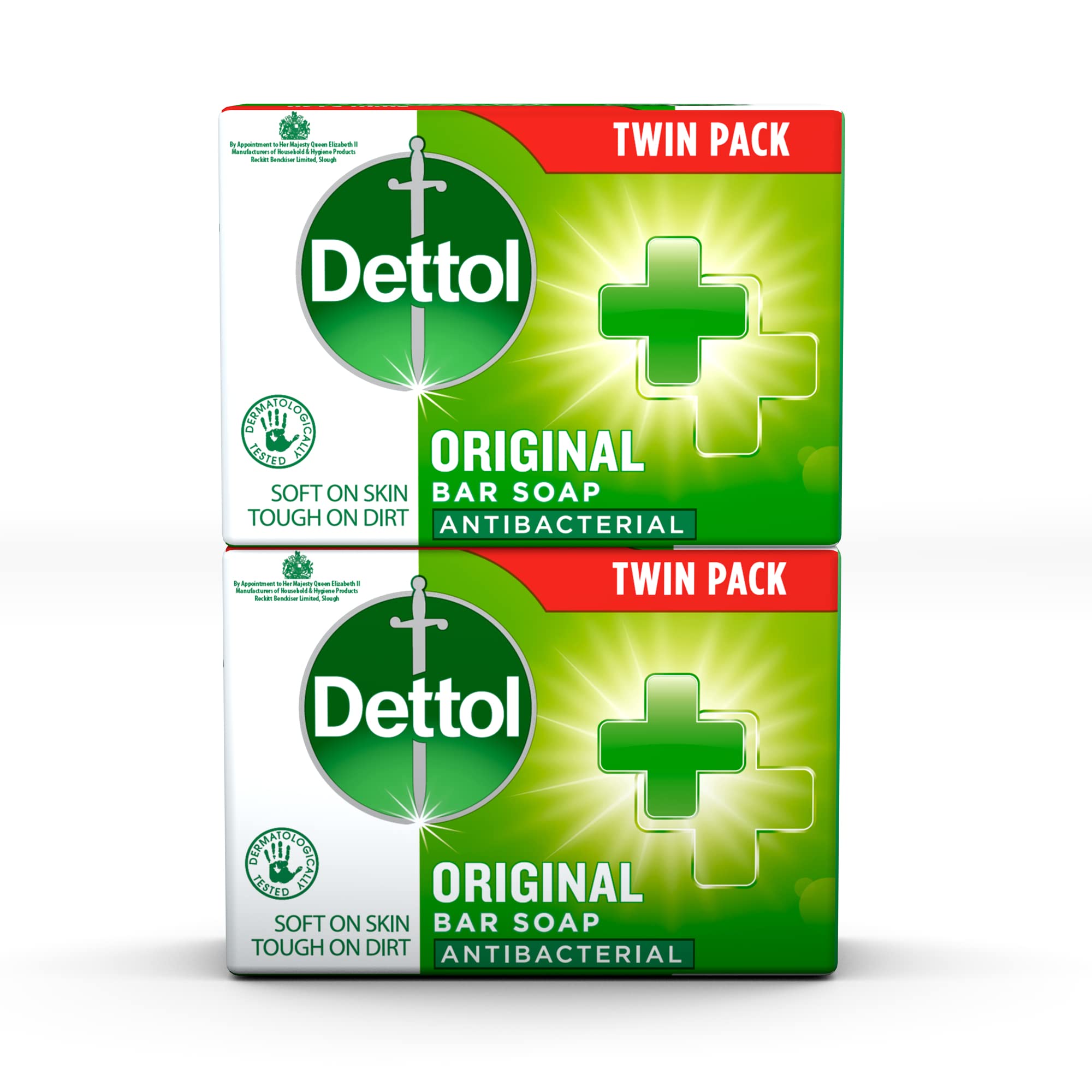 Dettol original bar front packaging showing twin pack and freshness benefit