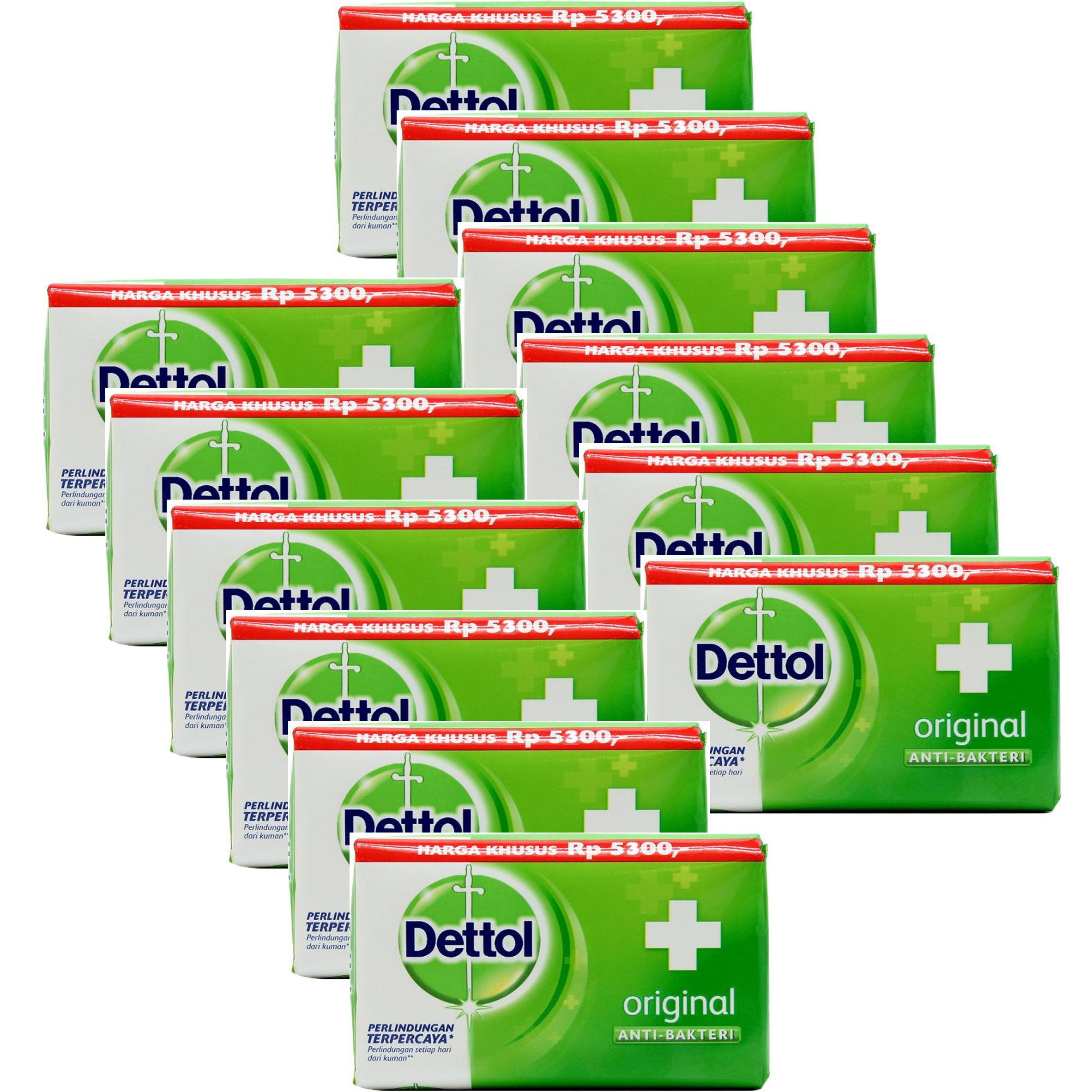 Dettol Original soap bar pack 12 assembled, ideal for family hygiene and daily cleansing.