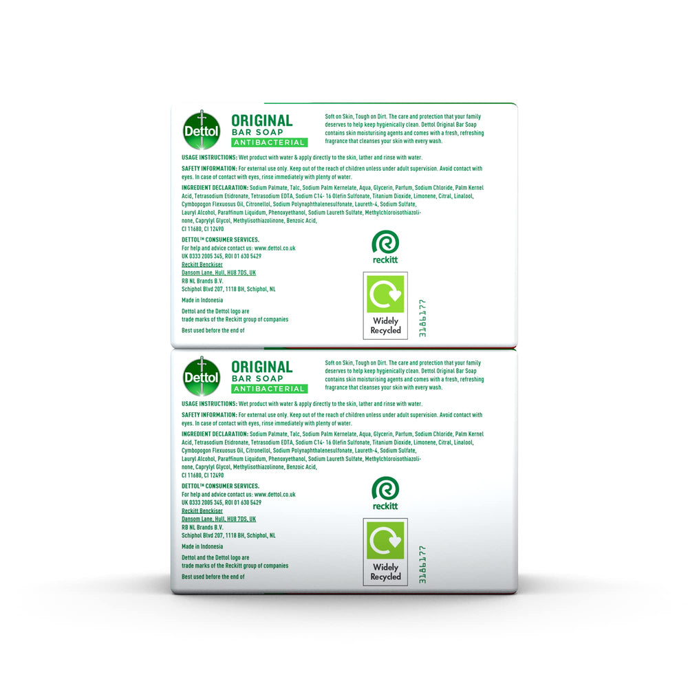 Dettol product label close-up displaying ingredients and directions for safe use benefit