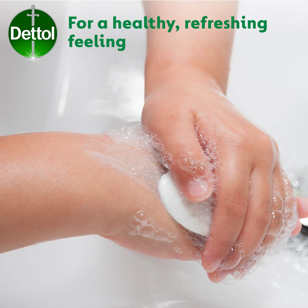 Dettol soap in use while washing hands demonstrating effective cleansing benefit