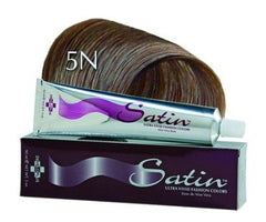 Developlus Satin Color 5N Light Brown 3 oz bottle for natural-looking shade and glossy finish.