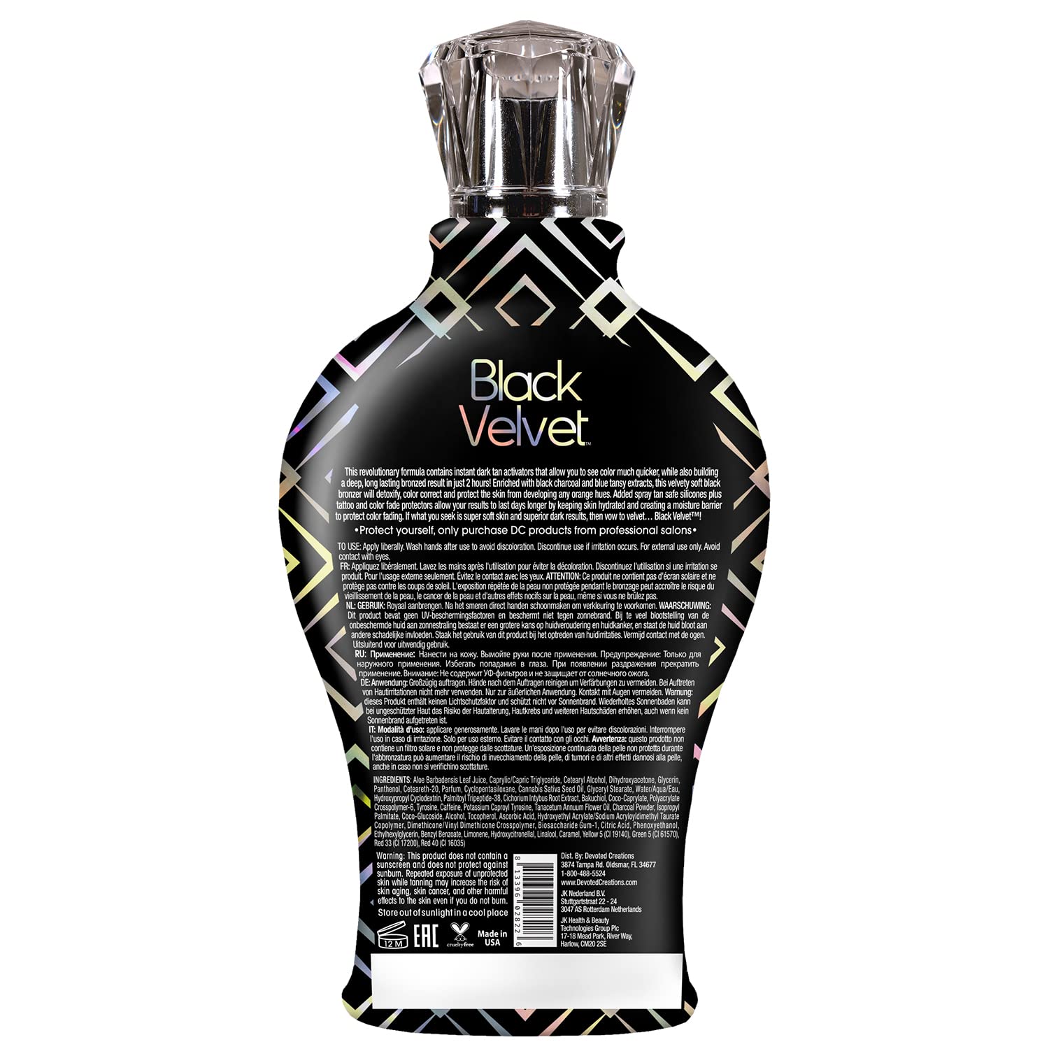 Devoted Creations Black Velvet bottle with pump for easy, even application