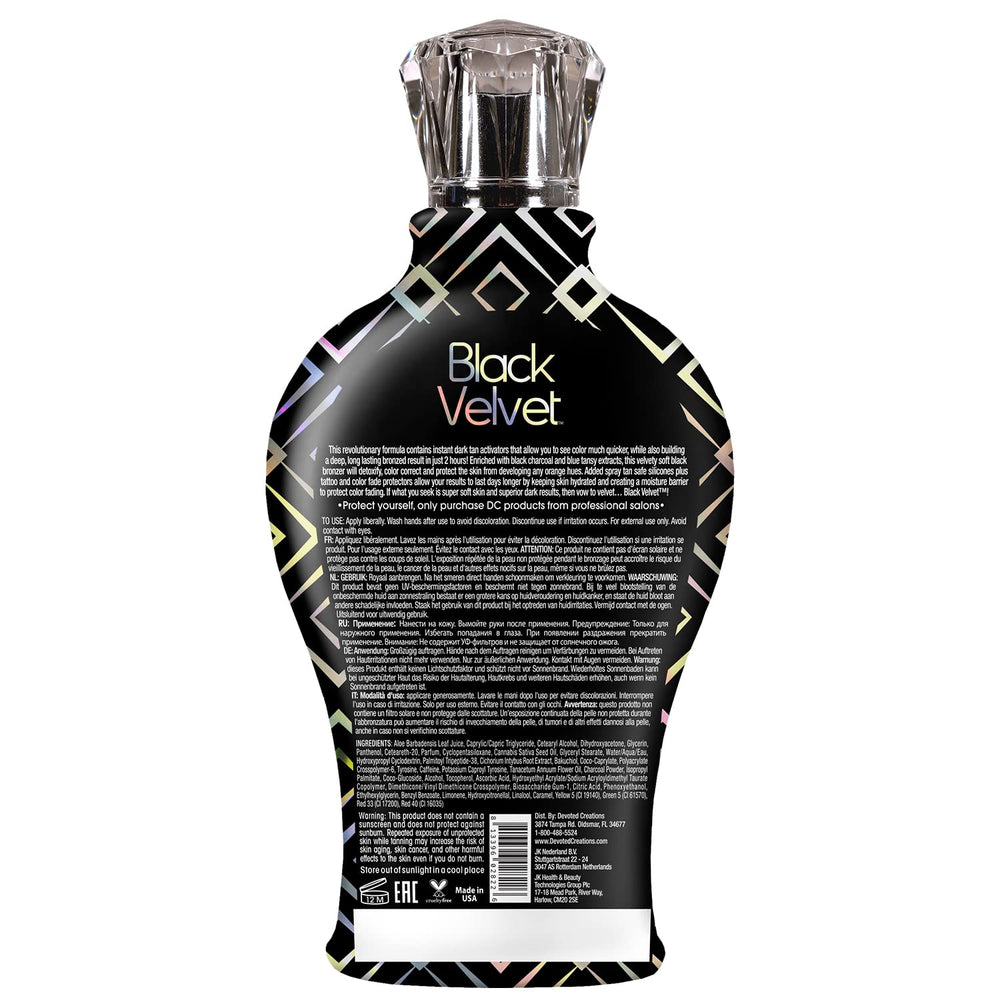 Devoted Creations Black Velvet bottle with pump for easy, even application