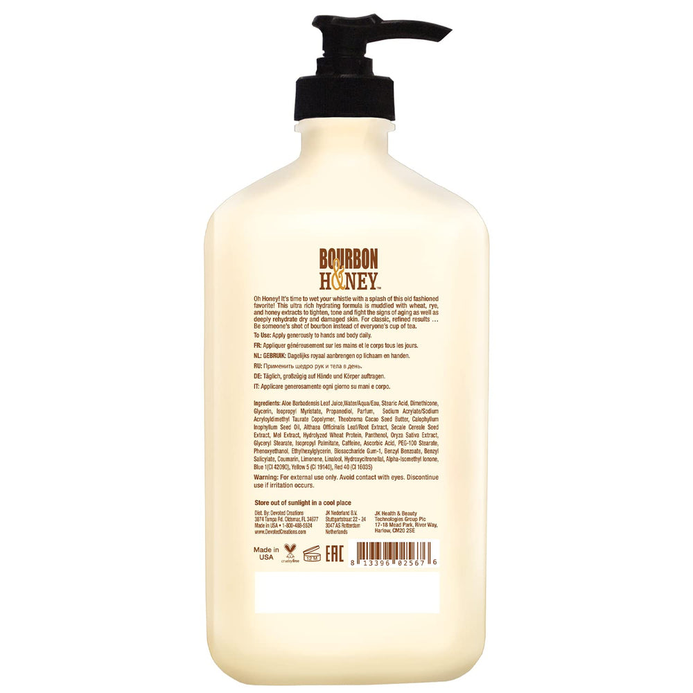 Devoted Creations Bourbon & Honey Moisturizer jar close-up highlights rich, ultra-hydrating cream
