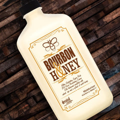 Devoted Creations Bourbon & Honey Moisturizer label close-up hints Bourbon & Honey fragrance