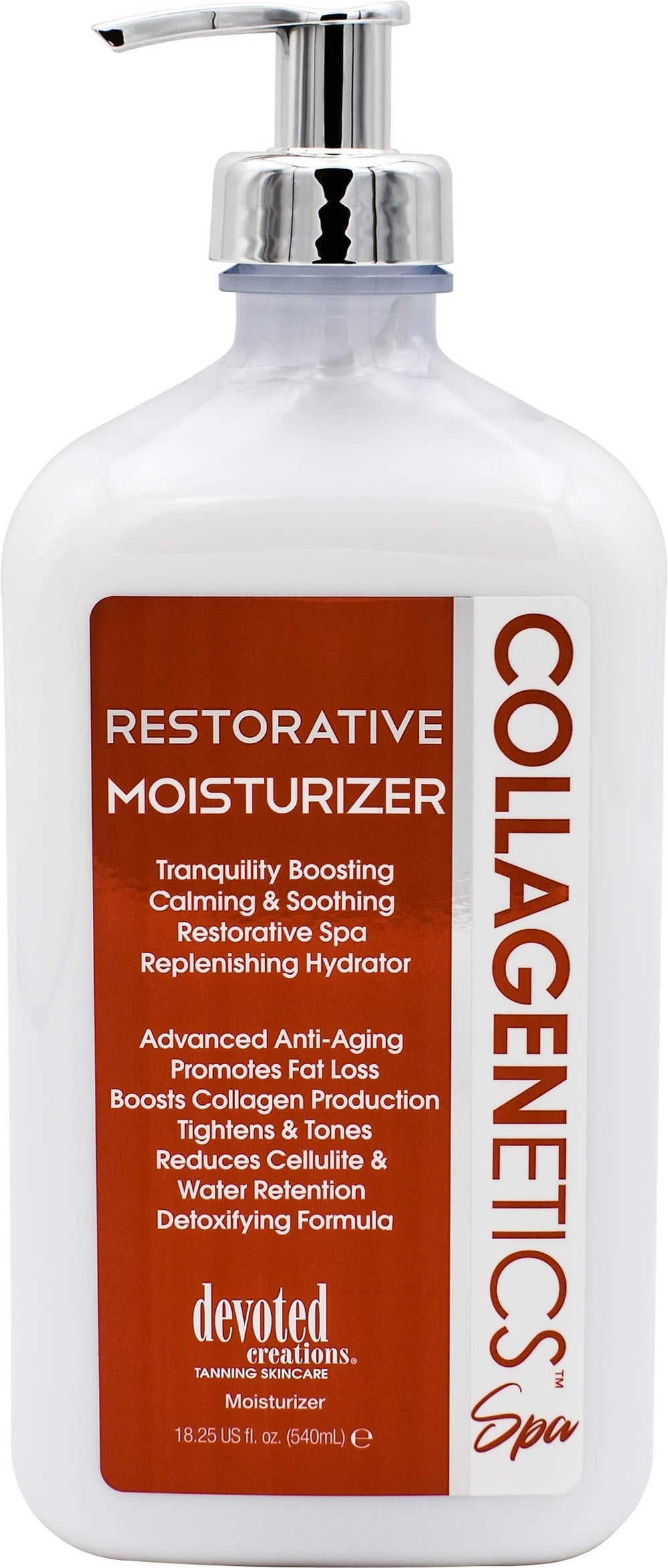 Devoted Creations Collagenetics Spa Restorative Moisturizer application promotes a spa-like ritual for skin comfort