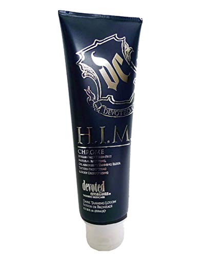 Devoted Creations H.I.M Chrome Natural Bronzer application swatch shows even color development.