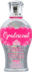 Devoted Creations Opalescent Tanning Lotion bottle showcasing bronzer-free glow for indoor or outdoor tanning.