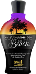 Devoted Creations Somewhere on a Beach bottle pour highlights instant bronze with DHA-free formula.