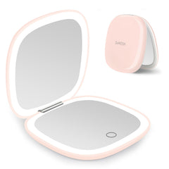 Deweisn compact mirror front view shows portable makeup on-the-go touch-ups.