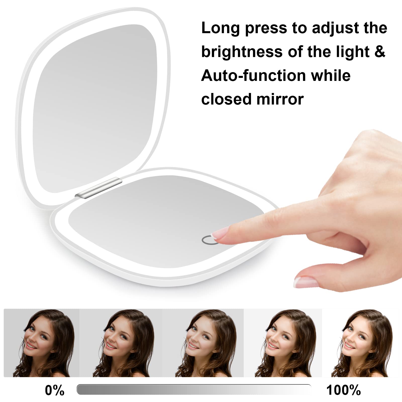 Deweisn dimmable warm, nature, and white lighting for real life makeup checks.