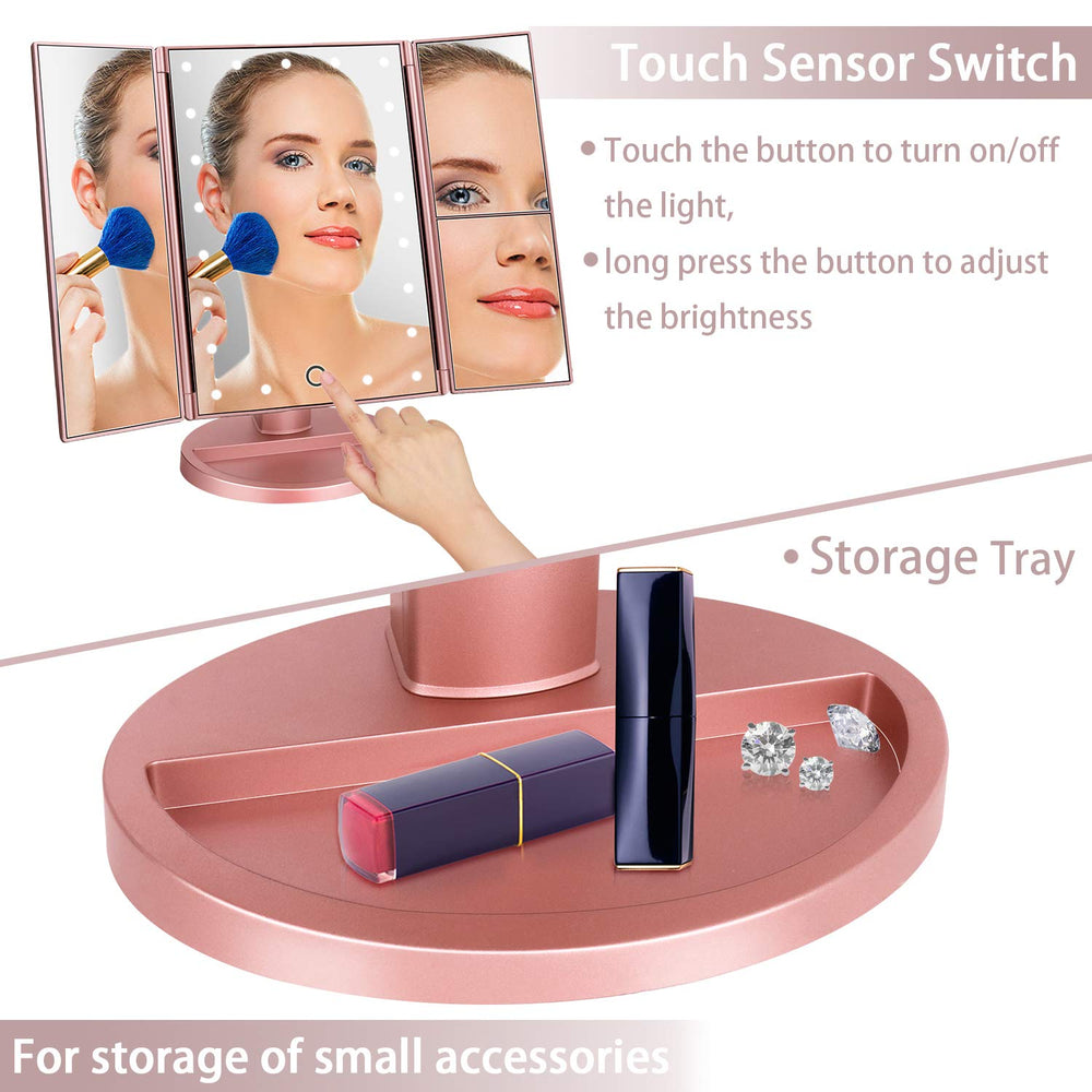 Deweisn dresser-mount tri-fold mirror magnification 3x-2x-1x for detail work