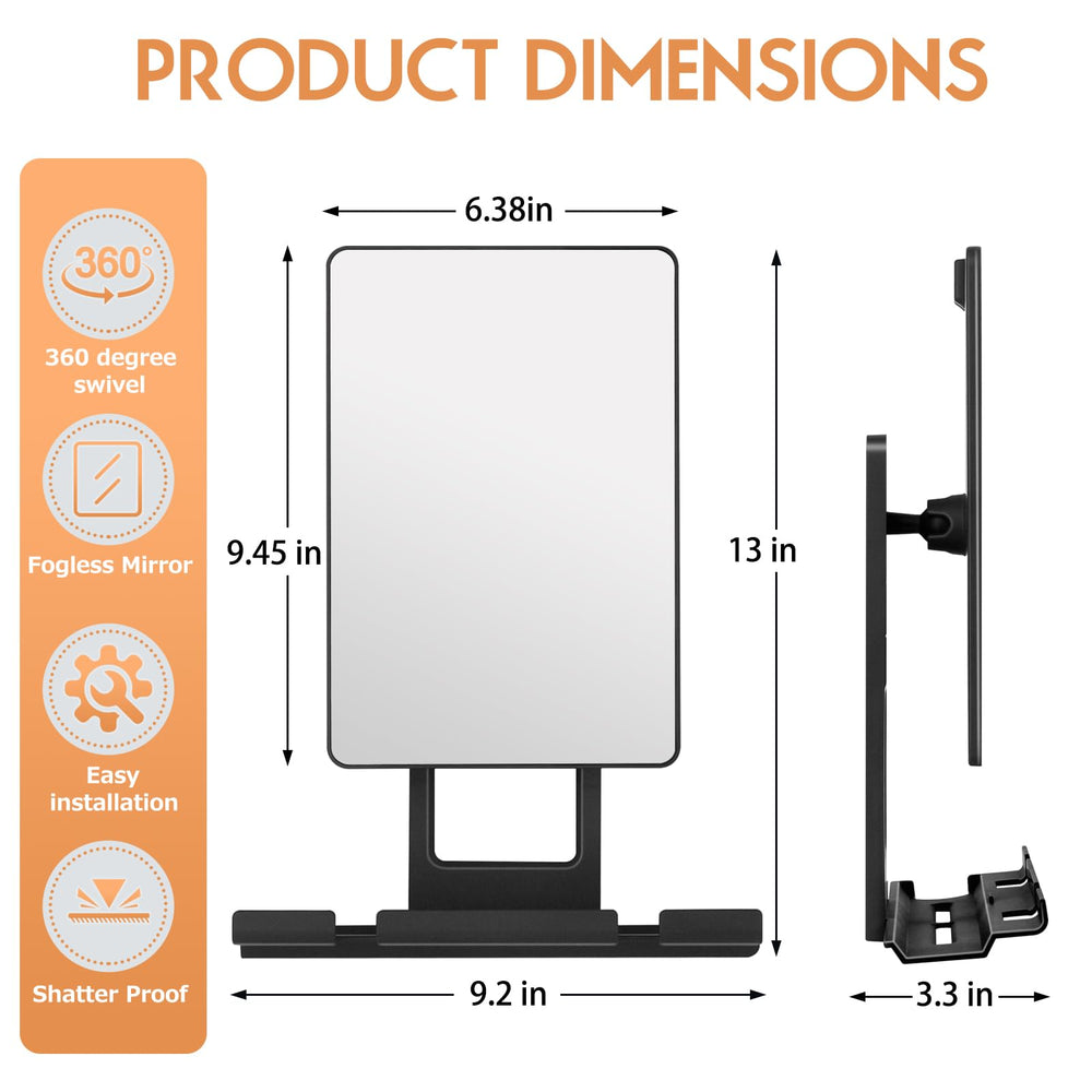 Deweisn fogless shower mirror with razor holder keeps grooming tools within reach.