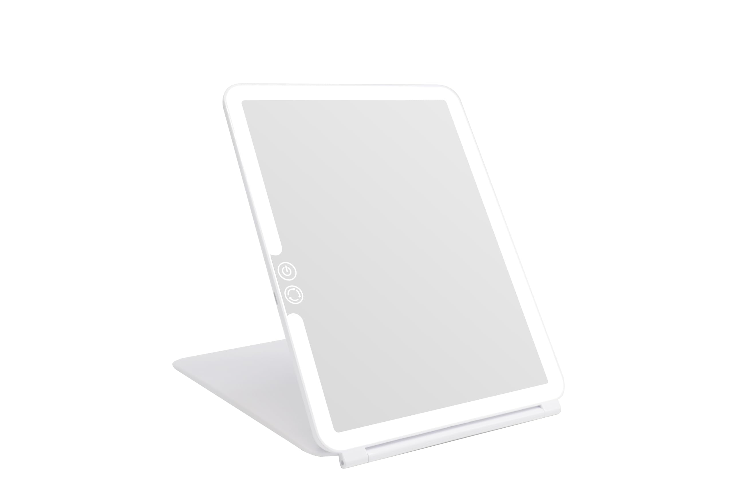 deweisn folding lighted makeup mirror with 72 LEDs for clear makeup in dim environments