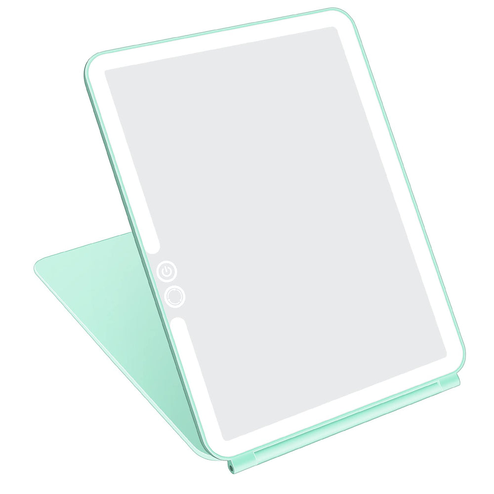 Deweisn folding travel mirror with 72 LEDs for precise makeup on the go.