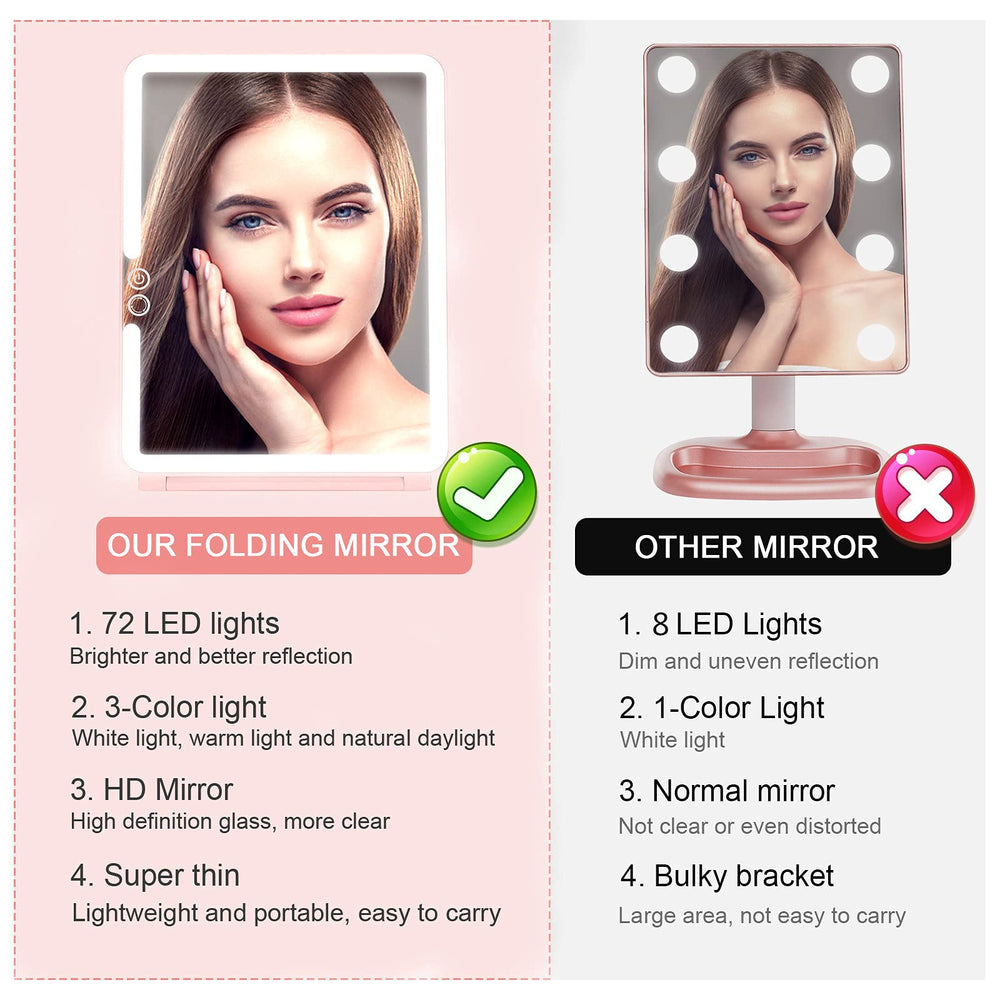 The deweisn mirror uses glass and ABS for a clear, durable reflection.