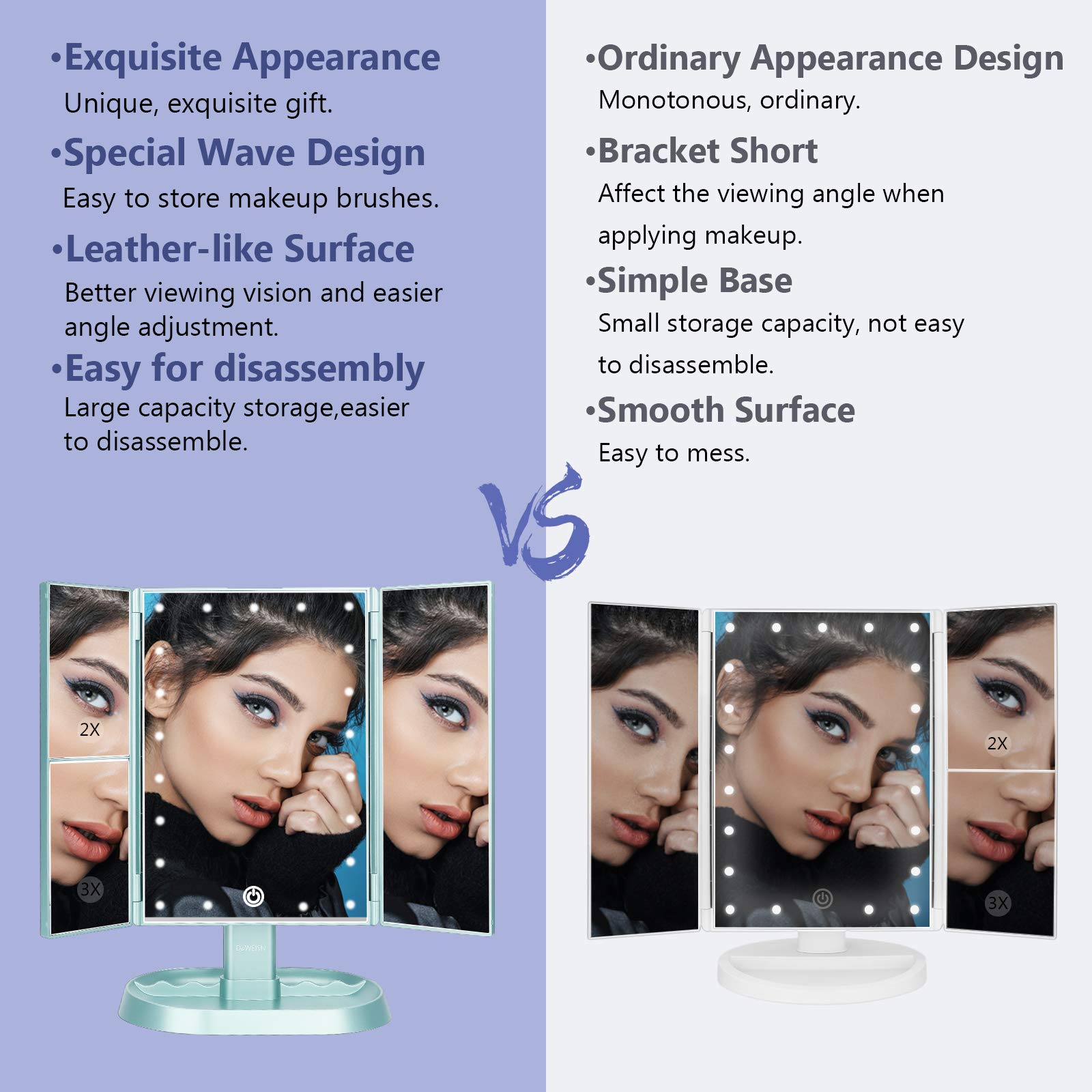 deweisn portable tri-fold mirror makes a thoughtful gift for makeup lovers