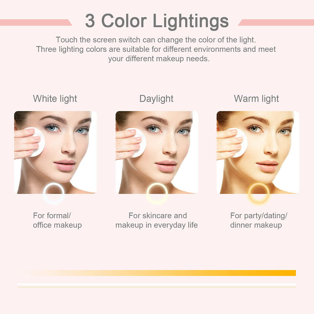The deweisn three-color light modes offer true-skin tones for accurate makeup.