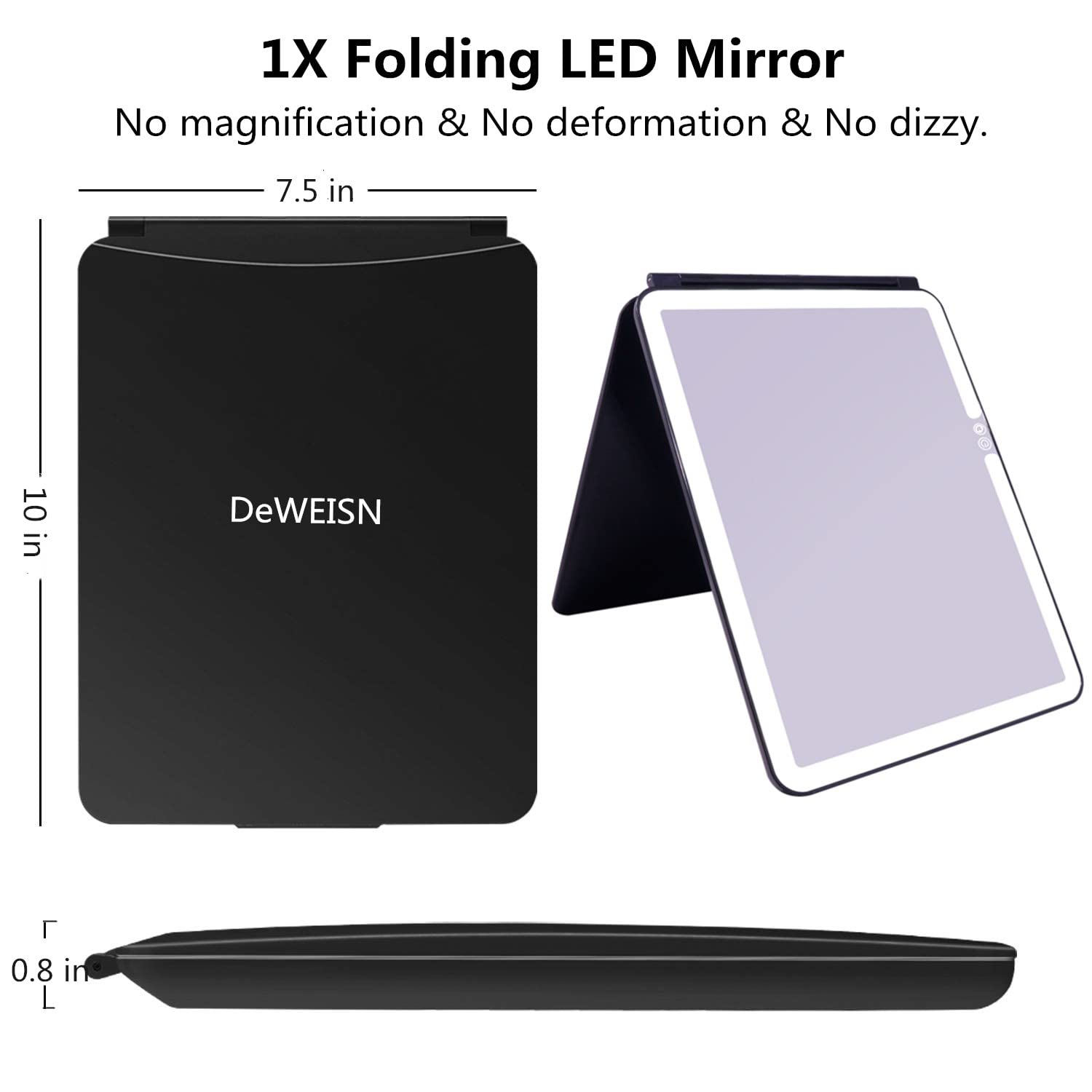 Deweisn touch-brightness makeup mirror lets you adjust light levels for detailed work.