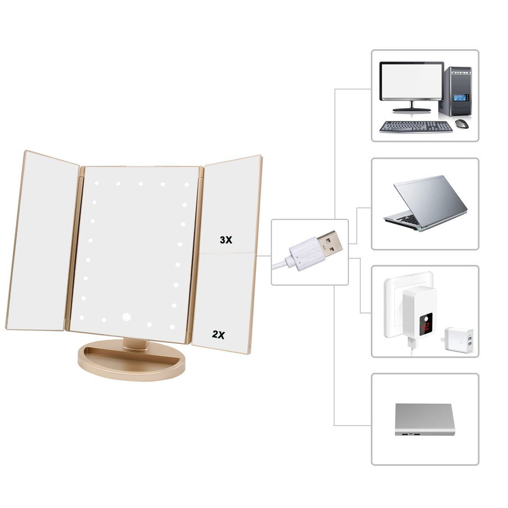 Deweisn travel makeup mirror with bright LED for on the go use