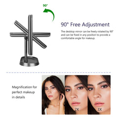 deweisn Trifold vanity mirror 1x magnification wide view for overall makeup