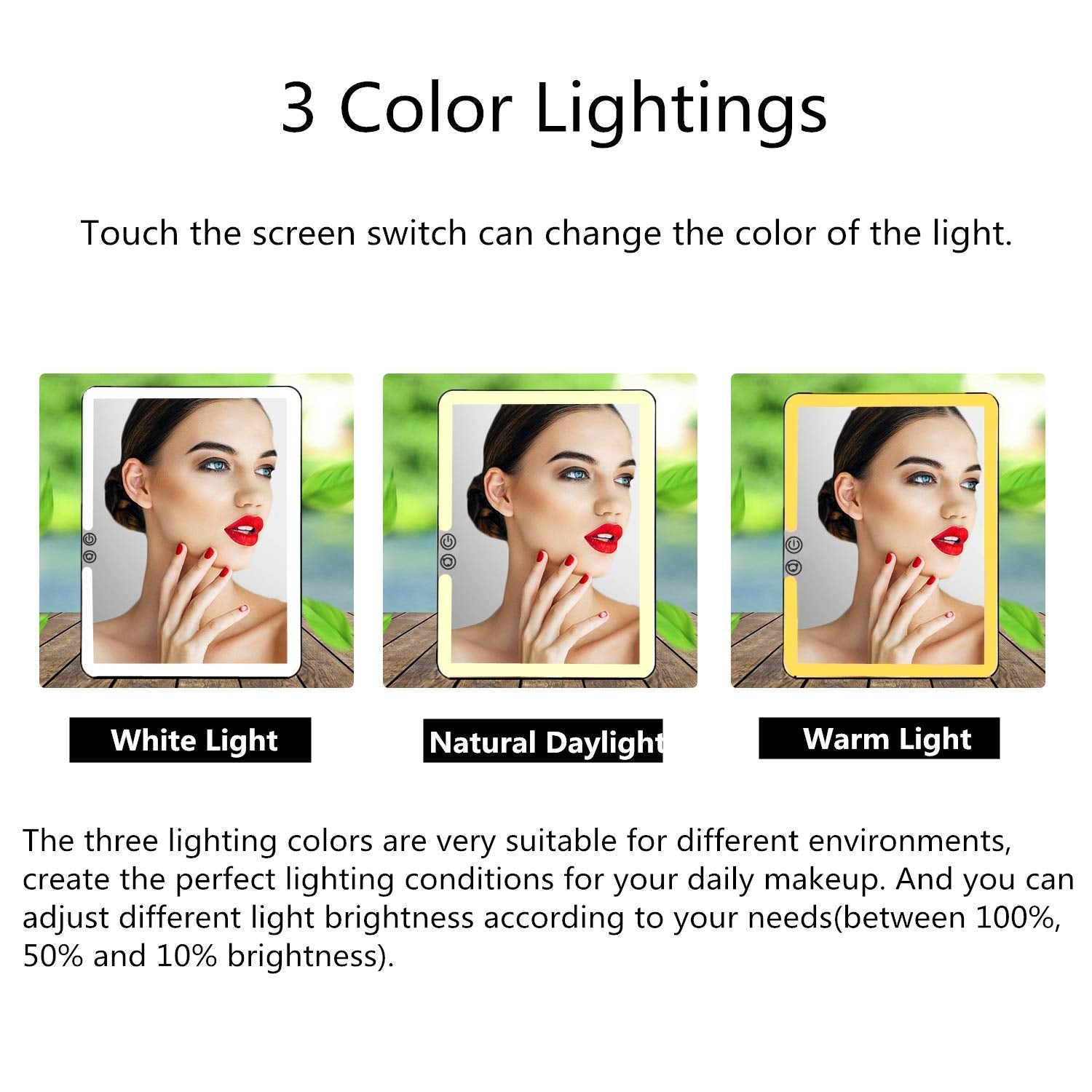Deweisn USB-rechargeable mirror eliminates battery replacements during trips or at home.