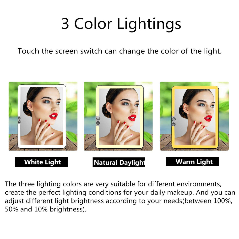Deweisn USB-rechargeable mirror eliminates battery replacements during trips or at home.