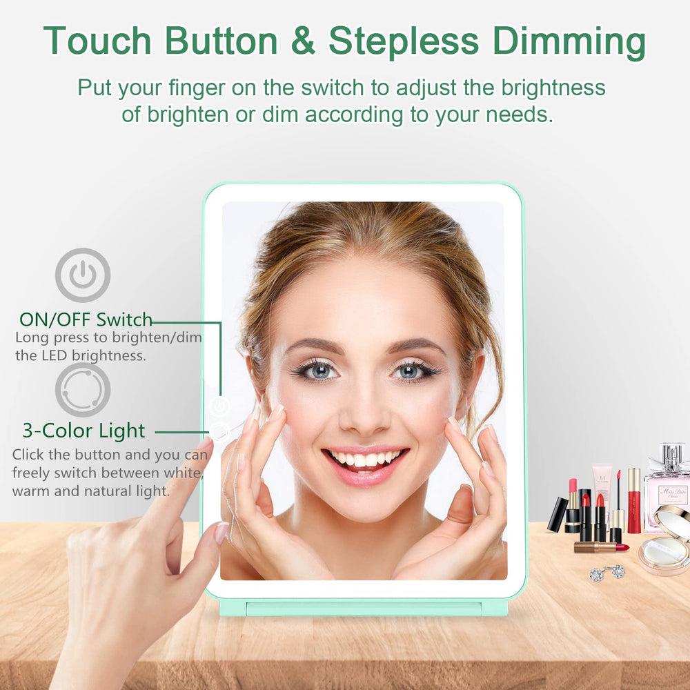Deweisn USB-rechargeable travel mirror offers cordless convenience during trips.