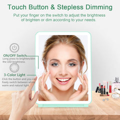 Deweisn USB-rechargeable travel mirror offers cordless convenience during trips.