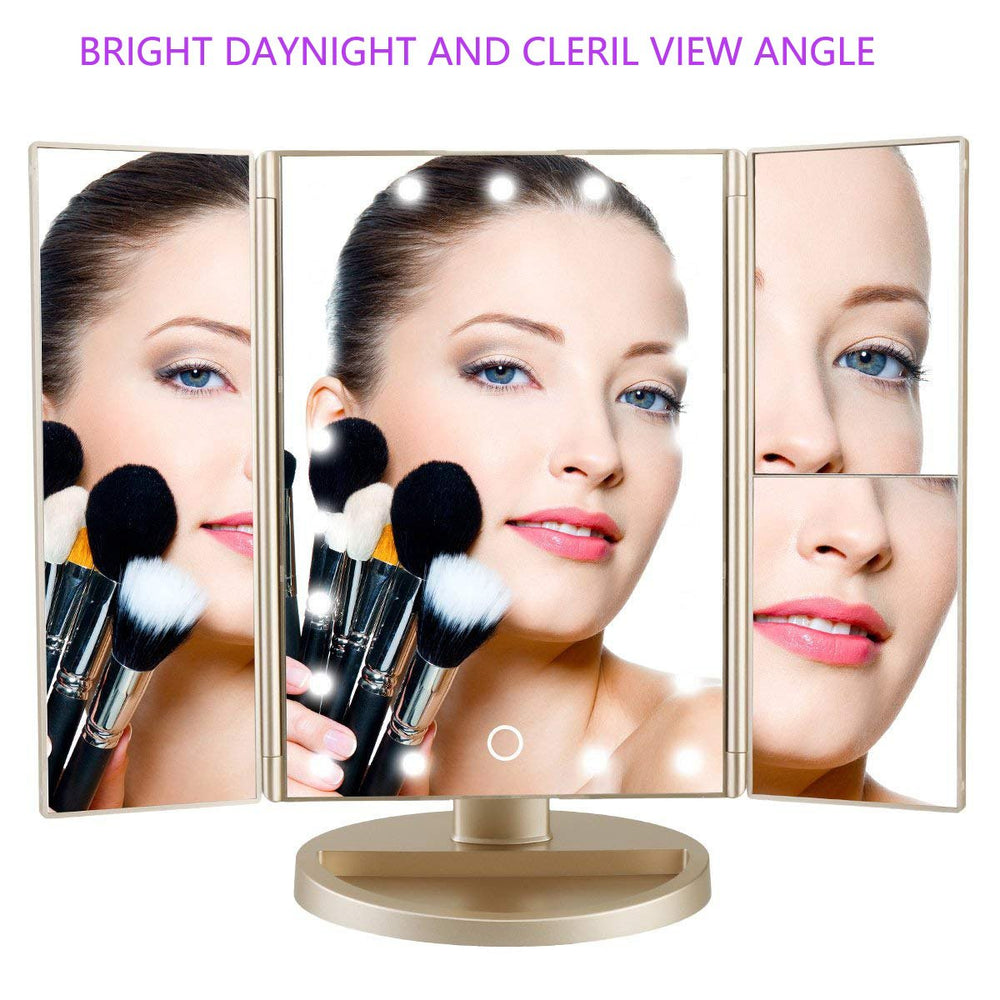 Deweisn vanity mirror 180-degree swivel for flexible viewing angles