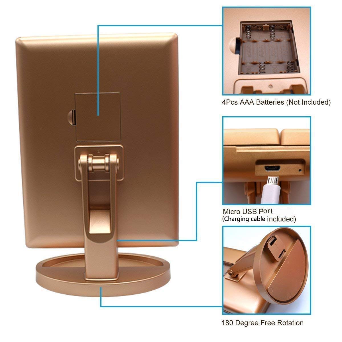 Deweisn vanity mirror 3x-2x-1x magnification for detailed grooming