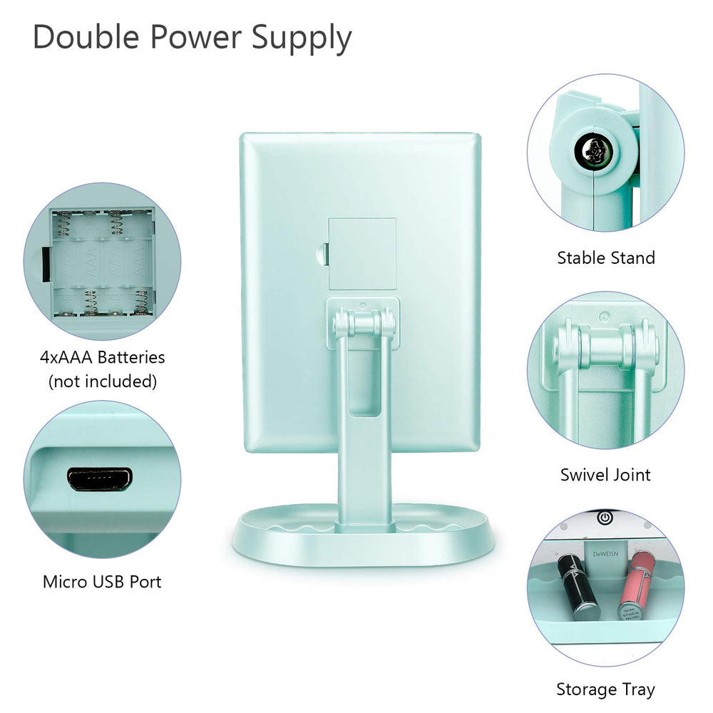 deweisn vanity mirror adjustable 90° rotation supports versatile viewing angles