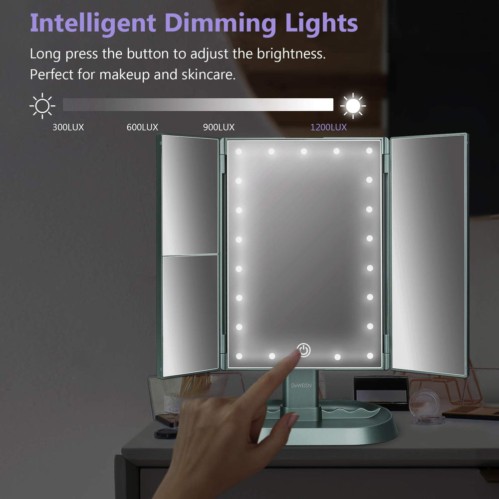 deweisn vanity mirror USB or battery power offers flexible setup