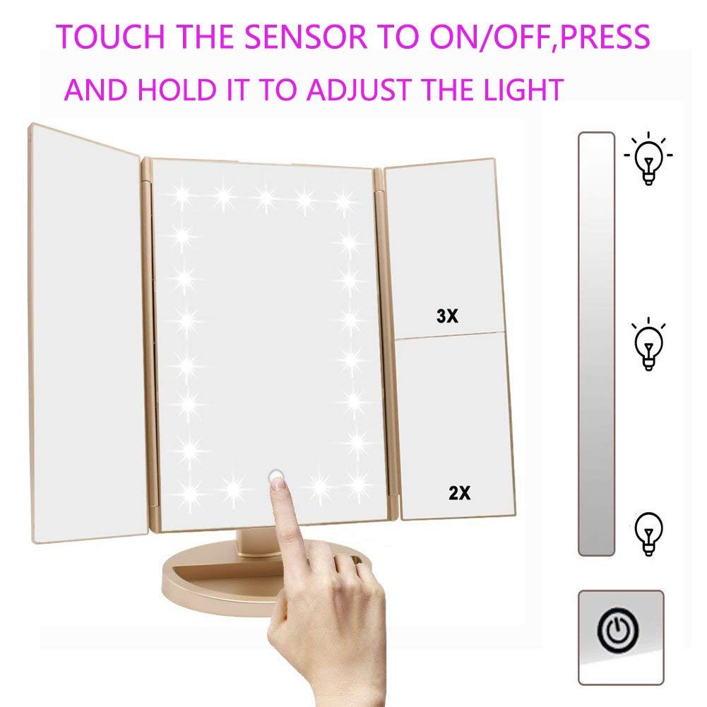 Deweisn vanity mirror USB and battery power for versatile setups