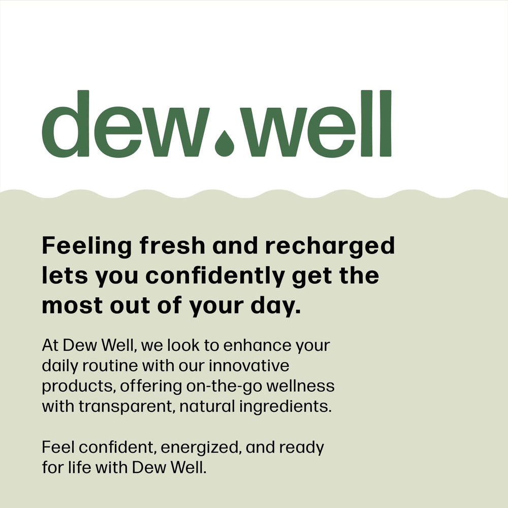 Dew Well Deodorant Wipes cucumber scent reinforces natural odor absorption and clean feel.