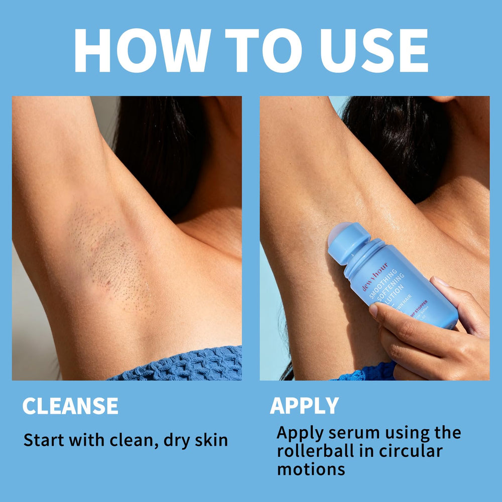 Dewyhour roll-on use across face, underarms, neck, bikini areas
